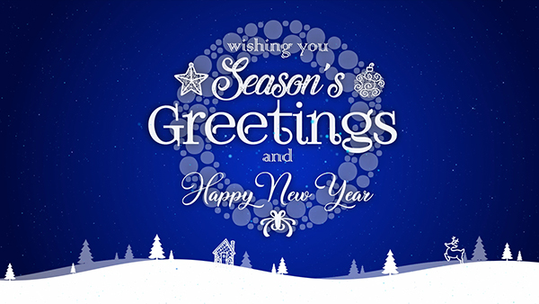b2bcards corporate christmas eacrd ref:359247596.jpg, Wreath,Contemporary, Blue,White