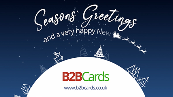 b2bcards corporate christmas eacrd ref:359247917.jpg, Santa,Christmas Tree,Scenery, Blue,White