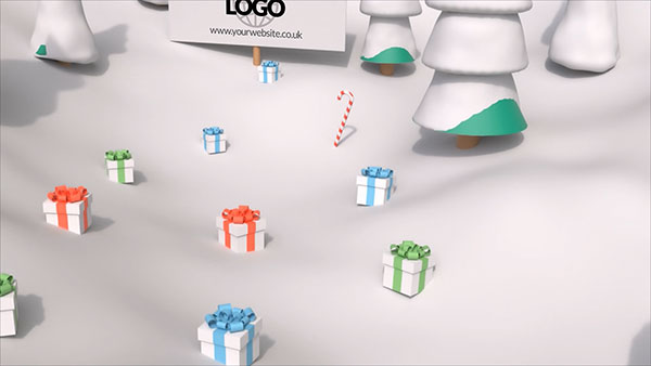 b2bcards corporate christmas eacrd ref:629368108.jpg, Christmas Tree,Presents, Red,Green,White