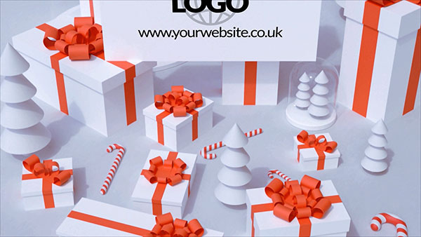 b2bcards corporate christmas eacrd ref:629368411.jpg, Presents,Snow, Red,White