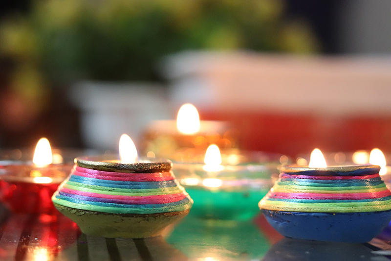 b2bcards corporate christmas eacrd ref:Diwali21b.jpg, Diwali,Candles,Lights, Colours