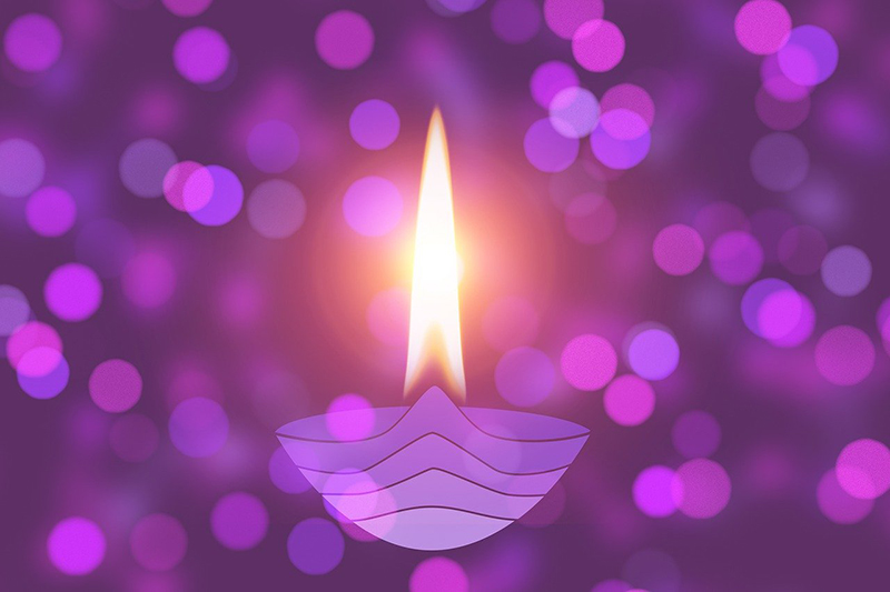 b2bcards corporate christmas eacrd ref:Diwali21l.jpg, Diwali,Candles,Lights, Colours